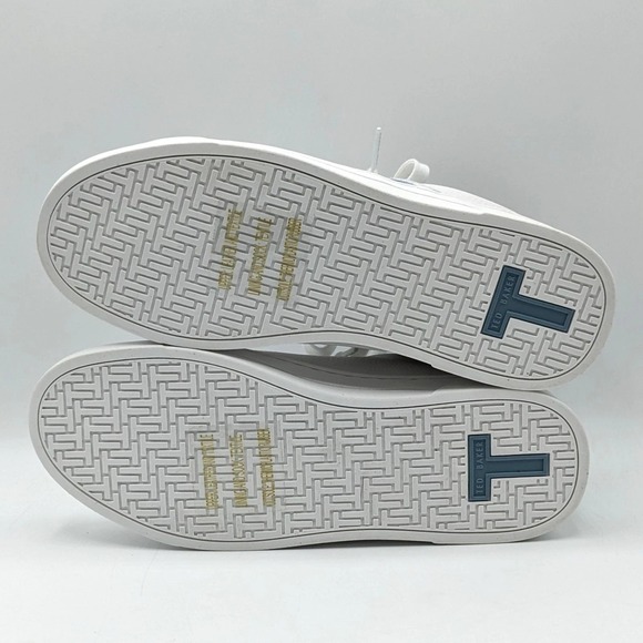 Ted Baker "Bailey Icon" Classic Leather Tennis Shoe White Blue Women's Size 7.5 - Picture 8 of 11